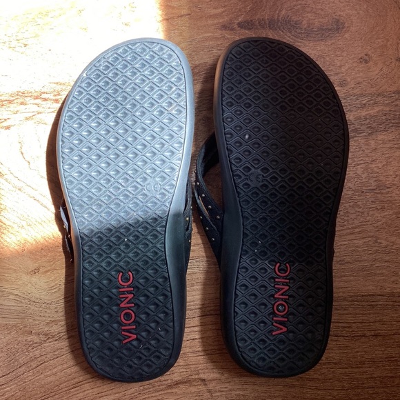 Vionic Tasha Flip Flops Sandals Black - Picture 5 of 6